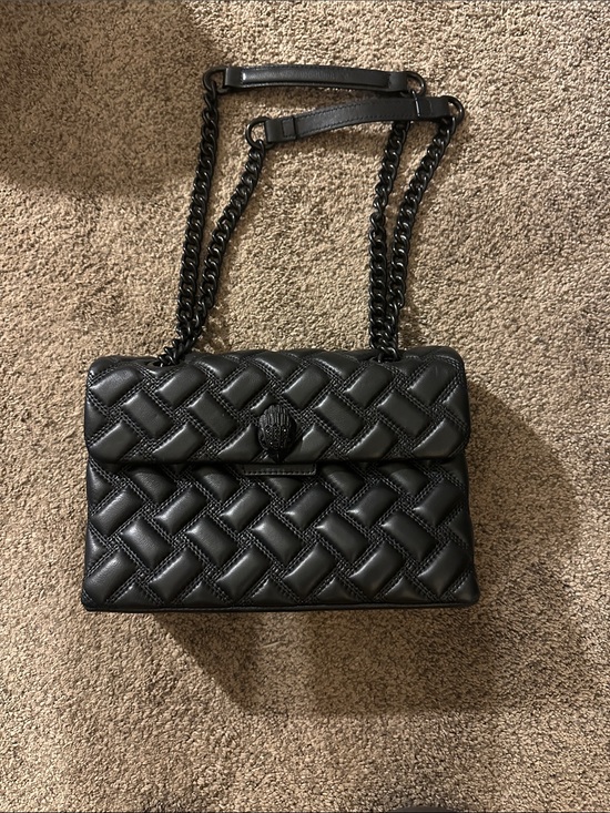 Kurt Geiger Handbags - Kurt Geiger Leather Black Quilted Chain-Handle Shoulder Bag